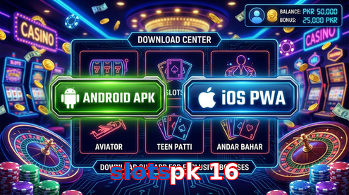 Main screen of Slotspk 16 download page for PK players