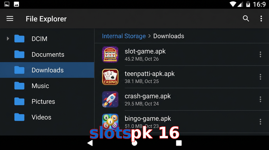 Main screen of Slotspk 16 gameapk page for PK players