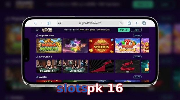 Main screen of Slotspk 16 ios page for PK players